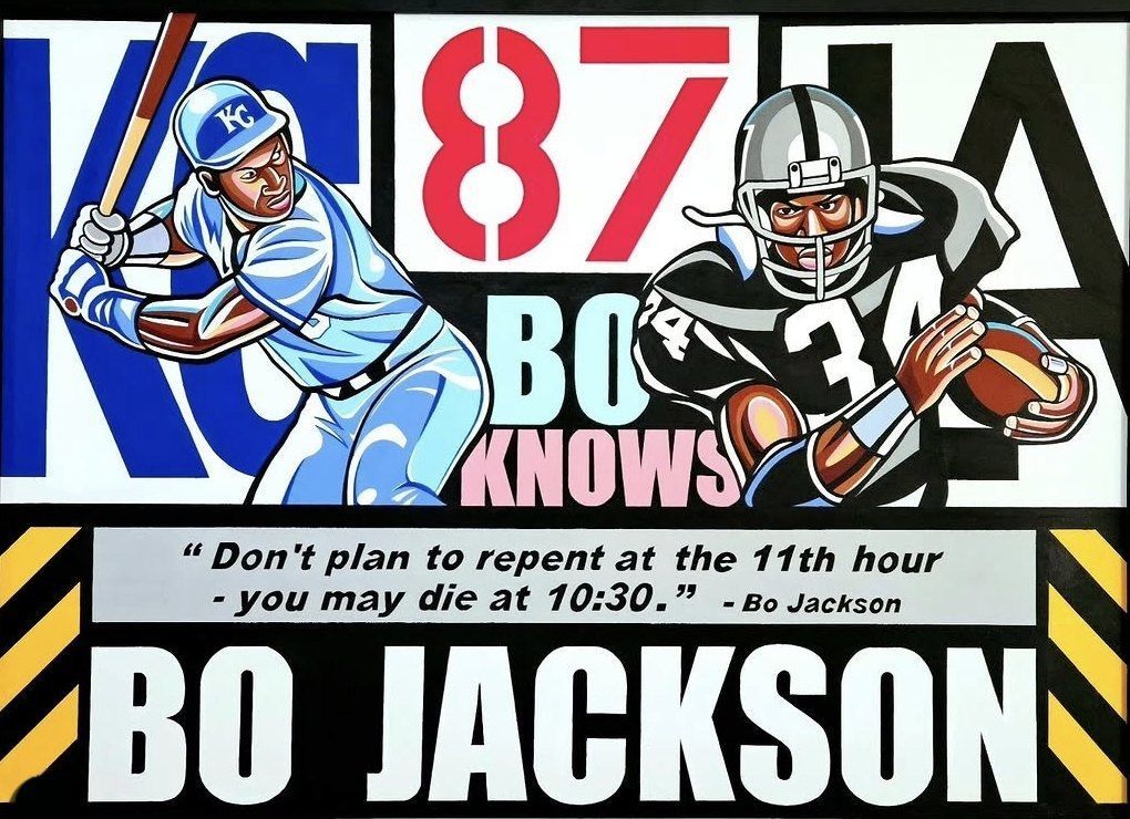 Bo Jackson painting: Bo Knows, 1987
